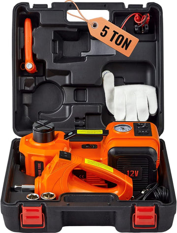 5-Ton Electric Car Jack with Impact Wrench and Built-in Air Pump